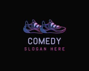 Neon Shoe Runner logo design