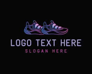 Kicks - تصميم شعار Neon Shoe Runner