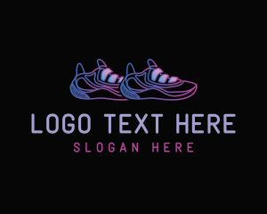 Kicks - Neon Shoe Runner logo design