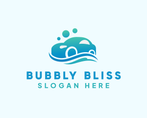 Auto Wash Bubble Cleaning logo design