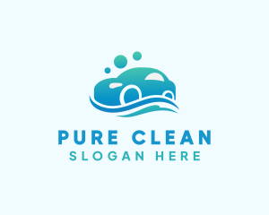 Auto Wash Bubble Cleaning logo design