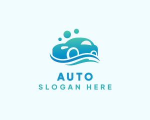 Auto Wash Bubble Cleaning logo design