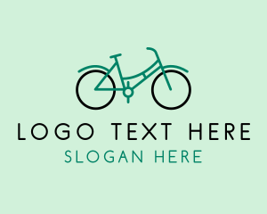 Green Retro Bike Bicycle logo design