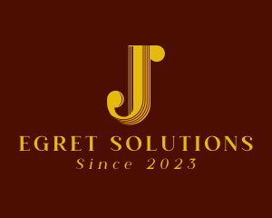 Retro Tailoring Boutique Letter J logo design