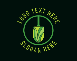 Land - Garden Leaf Shovel logo design