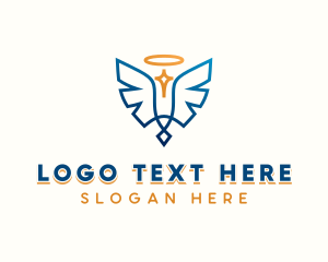 Angel - Archangel Holy Wings logo design