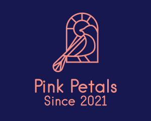 Pink Sparrow Outline  logo design