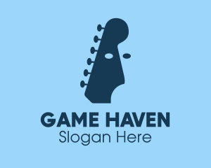 Guitar Player Face  Logo