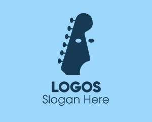 Guitar Player Face  Logo