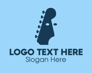 Guitar Player Face  Logo