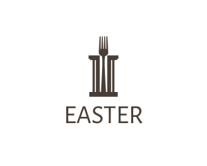 Meal - Greek Fork Pillar logo design
