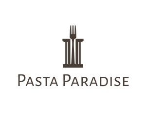 Pasta - Greek Fork Pillar logo design
