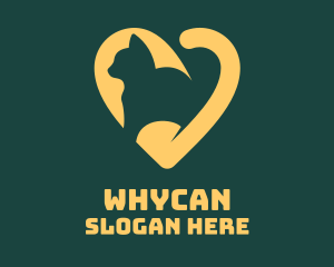 Veterinary Clinic - Orange Heart Cat logo design