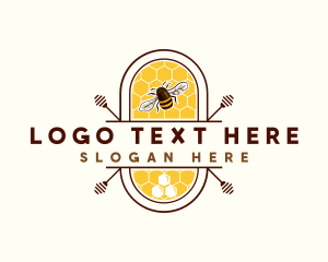 Bee - Honey Stick Hive logo design