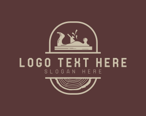 Wood - Wood Planer Carpentry Tool logo design