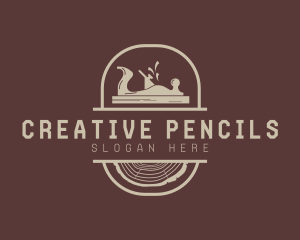 Wood Planer Carpentry Tool logo design