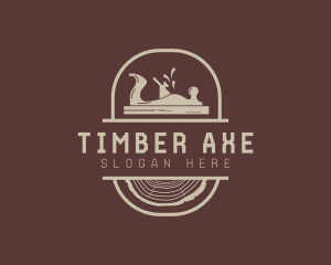 Wood Planer Carpentry Tool logo design