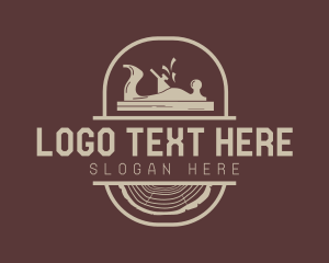 Wood Planer Carpentry Tool logo design