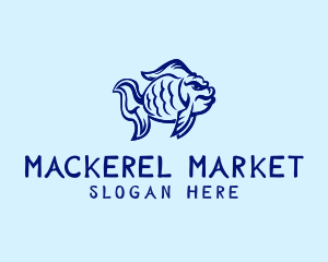 Mackerel - Angry Carp Fish logo design