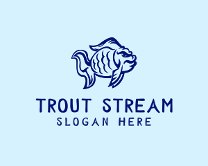 Trout - Angry Carp Fish logo design