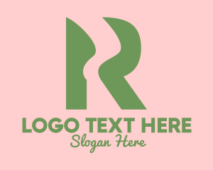 Letter R - Green R River logo design