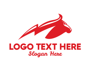 Horn - Red Thunder Bull logo design