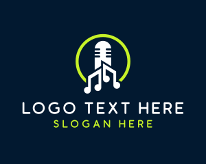 Blogger - Microphone Music Podcast logo design