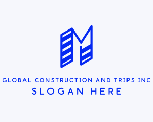 Rentals - Modern Construction Building Letter M logo design