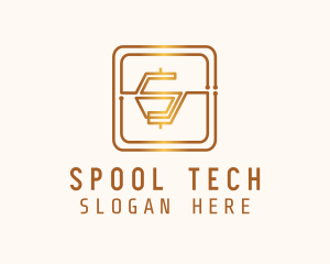 Tech Circuit Letter S logo design