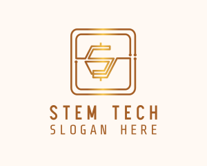 Tech Circuit Letter S logo design