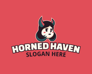 Devil Horns Woman logo design