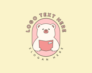 Kid - Plush Bear Reading logo design