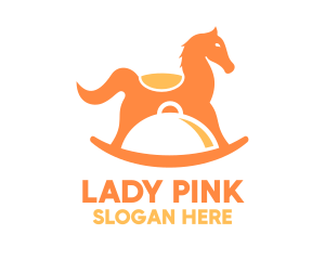 Orange Horse Ride Toy Cloche logo design