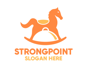 Horse - Orange Horse Ride Toy Cloche logo design