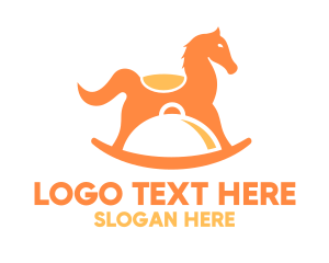 Toy - Orange Horse Ride Toy Cloche logo design