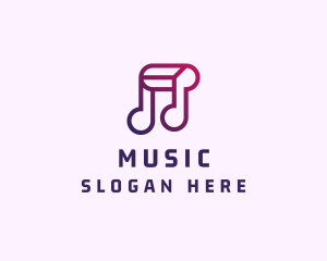 Music Note Playlist logo design