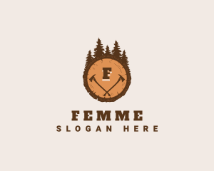 Lumberjack Wood Axe logo design