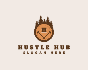 Lumberjack Wood Axe logo design