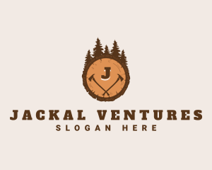 Lumberjack Wood Axe logo design