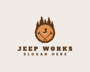 Lumberjack Wood Axe logo design