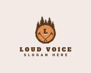 Lumberjack Wood Axe logo design