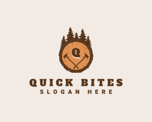 Lumberjack Wood Axe logo design