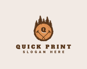 Lumberjack Wood Axe logo design