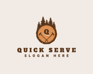 Lumberjack Wood Axe logo design