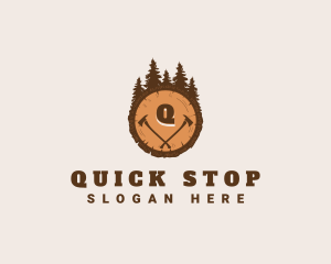 Lumberjack Wood Axe logo design