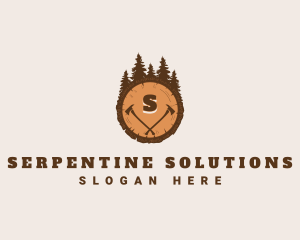 Lumberjack Wood Axe logo design