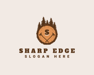 Lumberjack Wood Axe logo design