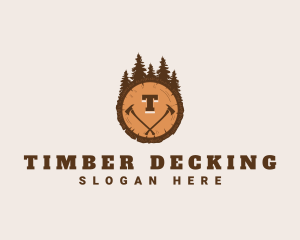 Lumberjack Wood Axe logo design