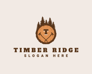 Lumberjack Wood Axe logo design