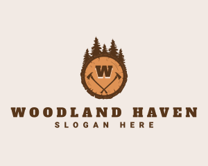 Lumberjack Wood Axe logo design